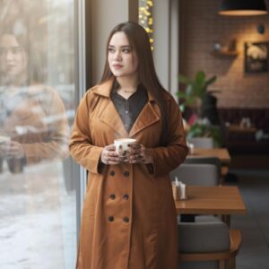 Long Premium Overcoat Mustard Brown