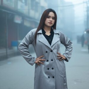 Long Premium Overcoat Light Grey