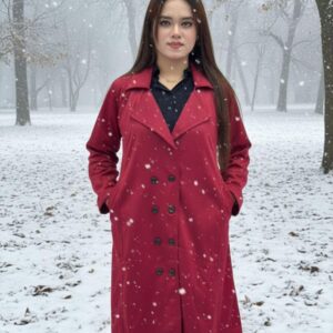 Long Premium Overcoat Maroon