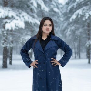 Long Premium Overcoat Navy Blue